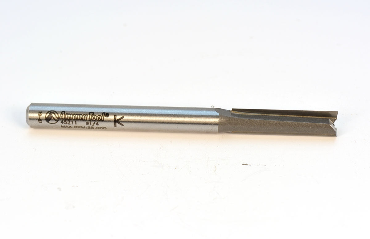 Amana Carbide Tipped Straight Plunge Router Bit High Production 1/4 Dia x 1 Inch x 1/4 Shank