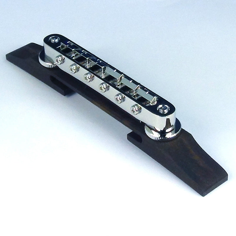 Archtop Bridge, Ebony with tune-o-matic saddle, Chrome parts