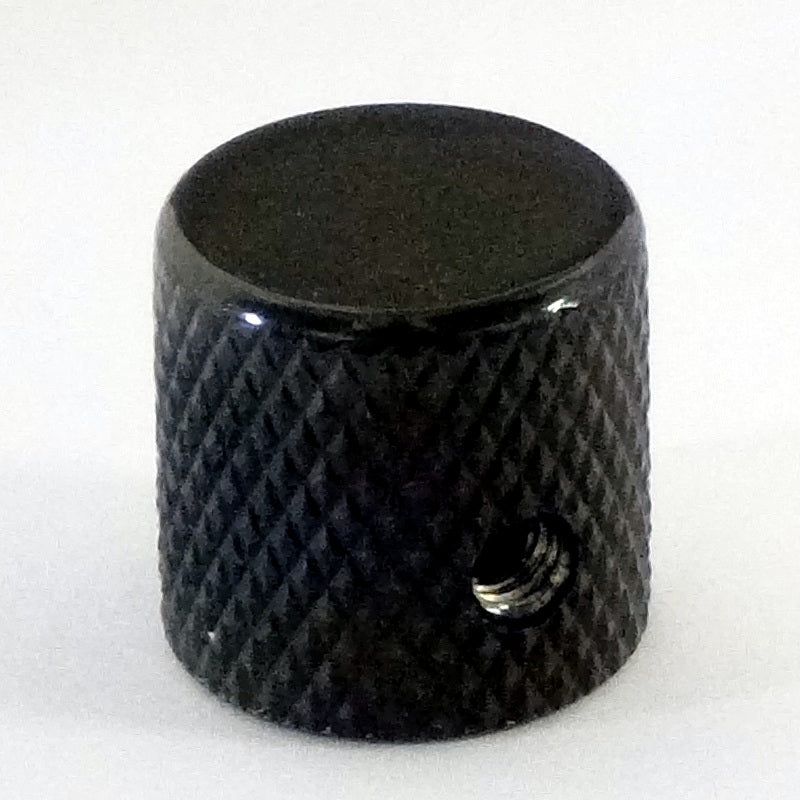 Metal Knurled flat top control knob black