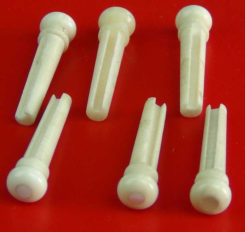 Bone Bridge Pin with Pearl Dot