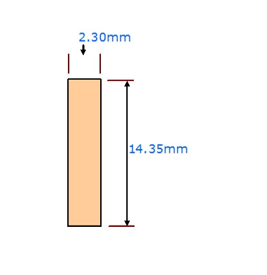 Cream Plastic Binding 2.3 x 14.3