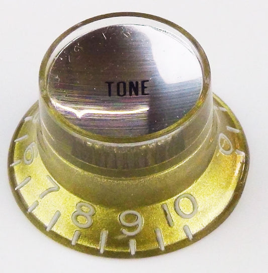 Gold Hat Tone Knob with Silver Cap