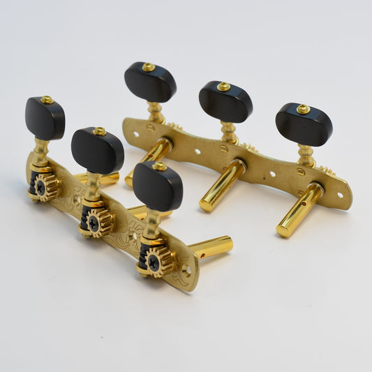 Gotoh Slot Head Acoustic Tuner set, 35P1800ENX Brass Plate with black Buttons