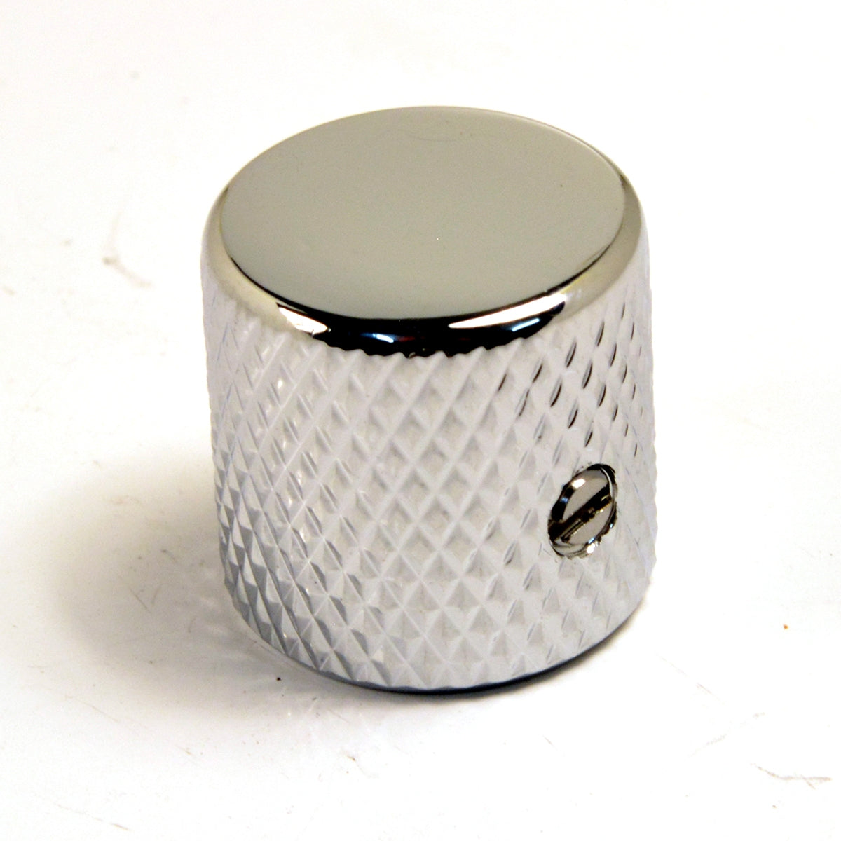 Metal Knurled flat top control knob chrome