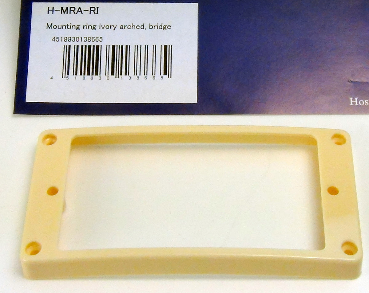 Plastic Mounting Ring, Bridge, Curved bottom and top for Archtop Guitar, Ivory/Cream