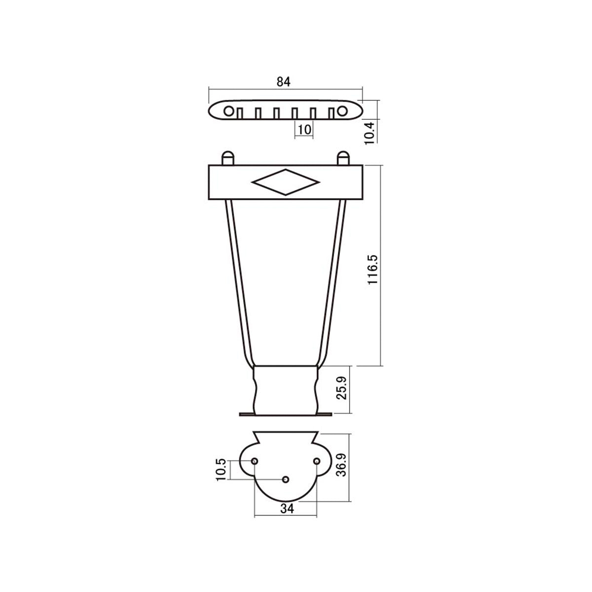 Hosco 335 Tailpiece Gold