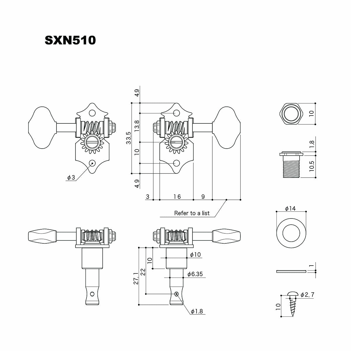 Goto SXN510 Dimensions