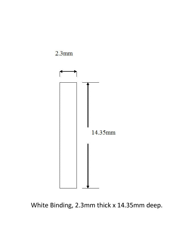 White Plastic Binding 2.3 x 14.3