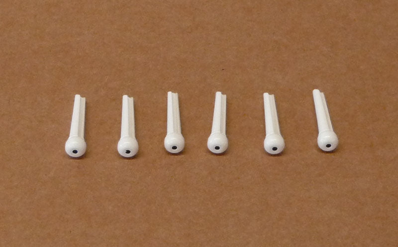 White Plastic Bridge Pins with Dots