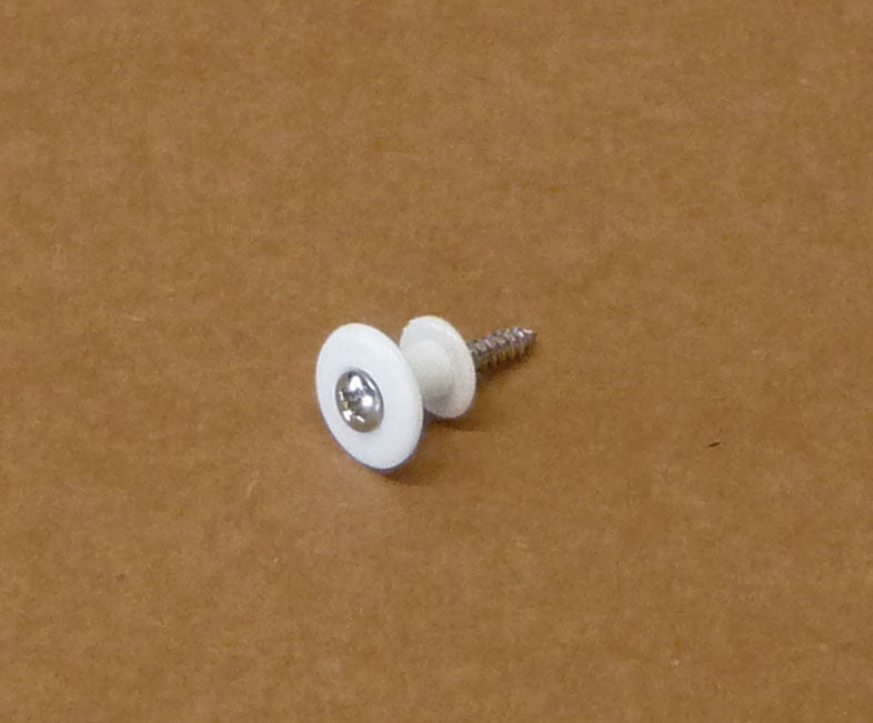White Plastic Strap Button