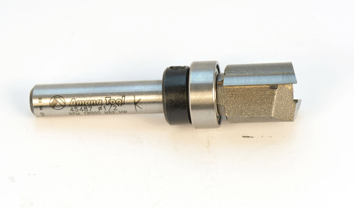 Carbide Tipped Flush Trim Plunge Template Router Bit 1/2 Dia x 1/2 x 1/4 Inch Shank with Upper BB