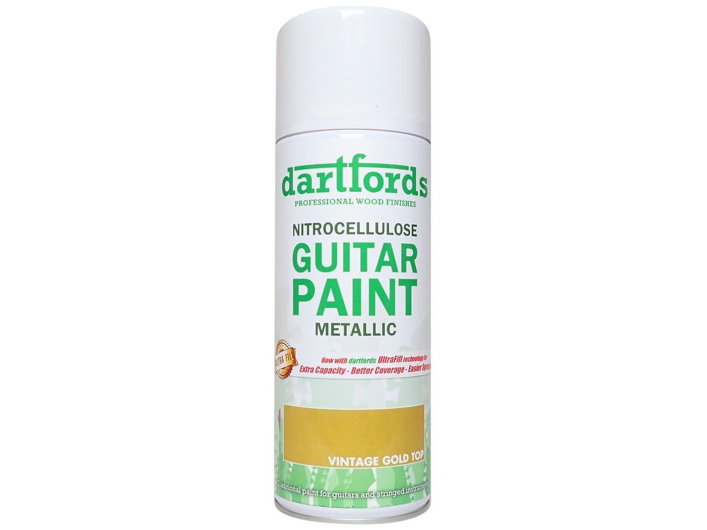 Vintage Gold Top Metallic Nitrocellulose Guitar Paint - 400ml Aerosol