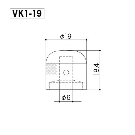 Gotoh VK1-19 RELIC Metal Dome Knob (single)