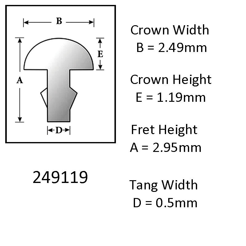 Sintoms 2.5mm wide Non allergenic Tonetech Luthier Supplies