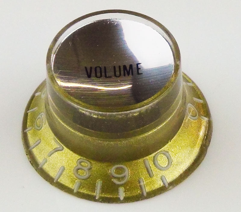 Gold Hat Volume Knob with Silver Cap