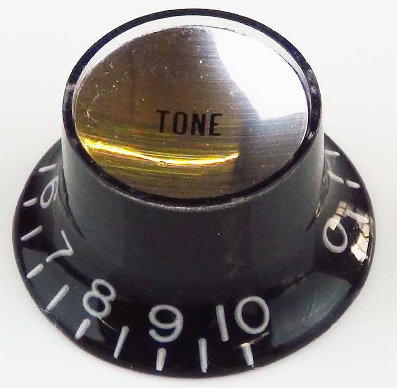 Black Hat Tone Knob with Silver Cap