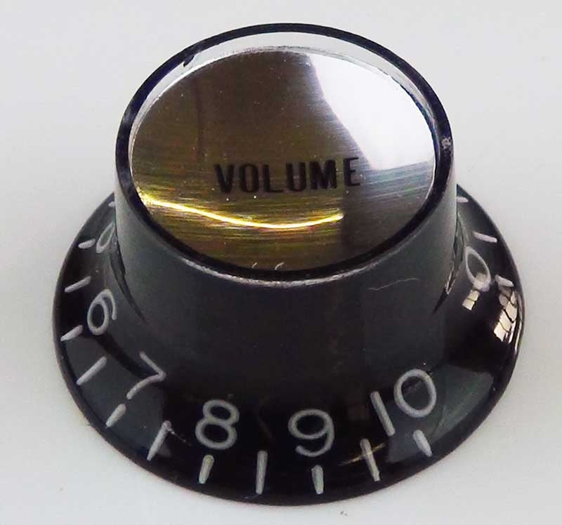 Black Hat Volume Knob with Silver Cap