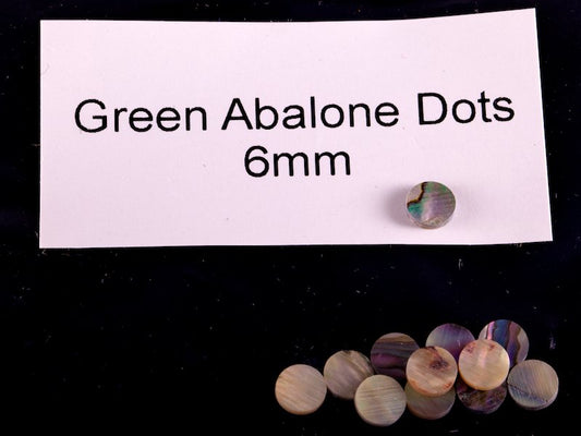 12 Green Abalone Marker Dots 6mm