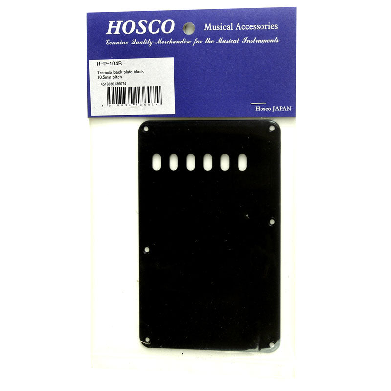 Hosco Tremolo Back Plate Black with 10.5mm string spacing holes