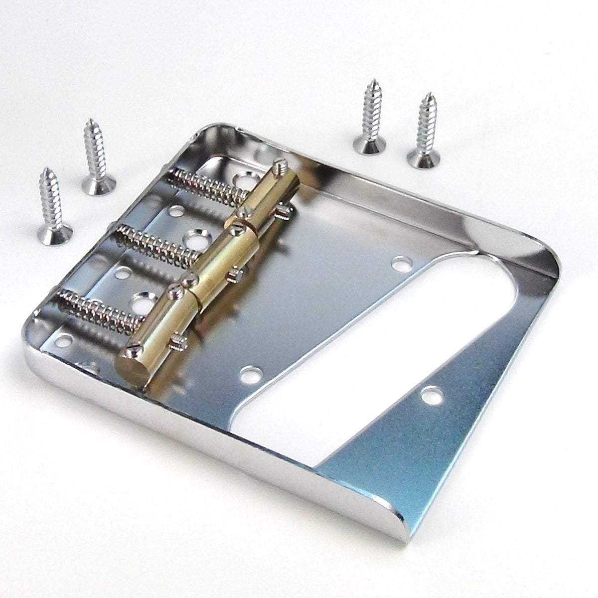tele style electric guitar bridge and compensated saddles
