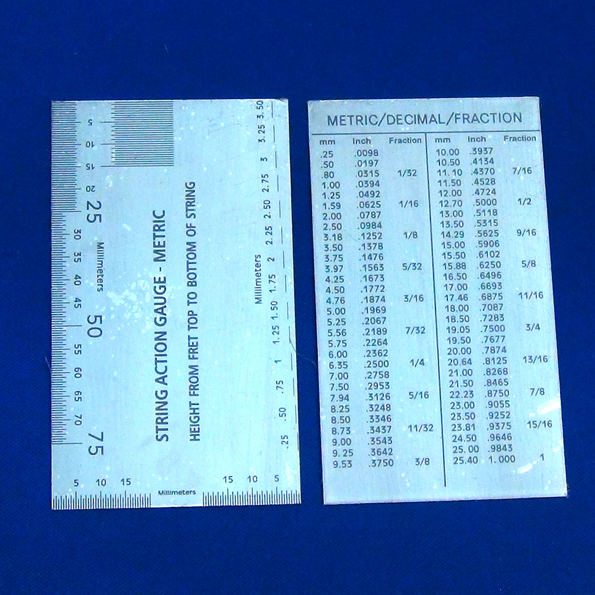 Meter String Guide String Action Guage Metric | Tonetech Luthier Supplies