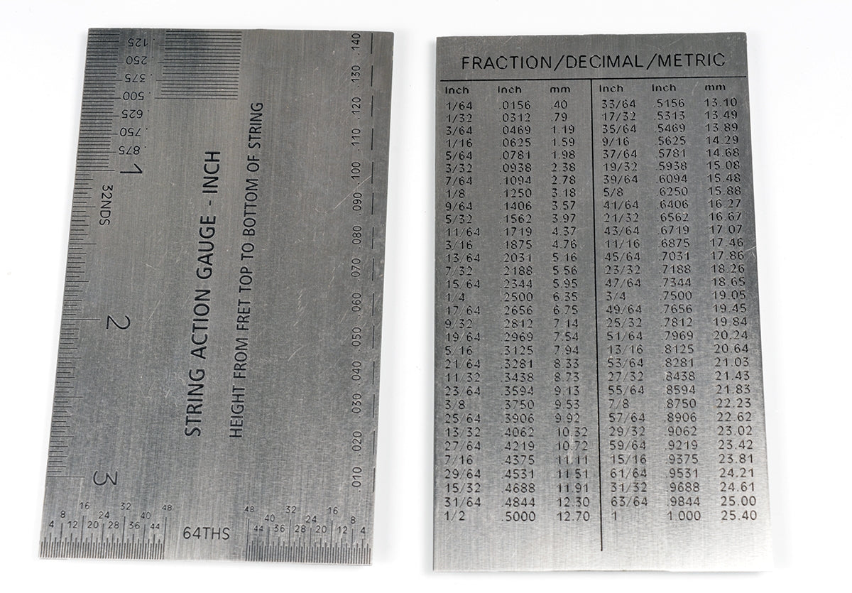 String Action Table String Action Guage Inch | Tonetech Luthier Supplies