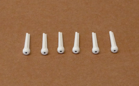 White Plastic Bridge Pins with Dots